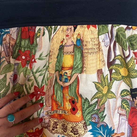 Frida Kahlo “Head Over Wheels” Dress in Beige by Hemet - Picture 7 of 16